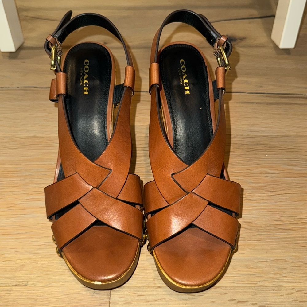 Coach Adessa Brown Platform Sandal - size U.S. 8.5 B